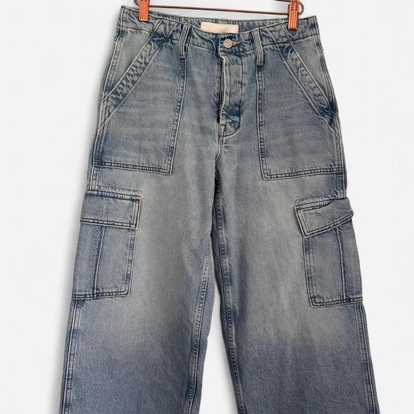 Mother The Spinner Cargo “Nerdy in Let’s Bounce” Light Wash Utility Jeans 26 - Picture 5 of 8